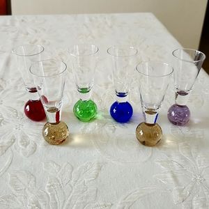 Set of 6 glass shot glasses